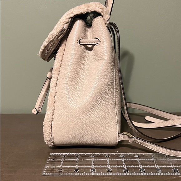 Kate Spade Beige/Cream Shearling and Leather Backpack - Picture 2 of 8